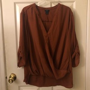 Rue 21 Cognac Surplice Blouse top